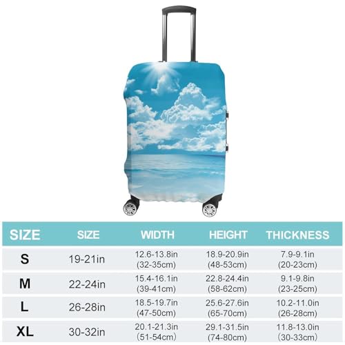 Anti-Scratch Luggage Cover Tropical Seascape Printed Luggage Case Protector Washable Suitcase Covers Elastic Suitcase Protector for Size M (22-24 inch) Luggage2