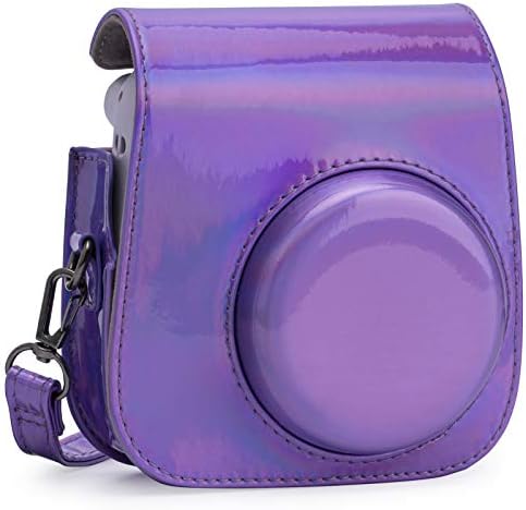 Frankmate PU Leather Camera Case Compatible with Fujifilm Instax Mini 11 Instant Camera with Adjustable Strap and Pocket (Color Stripes)