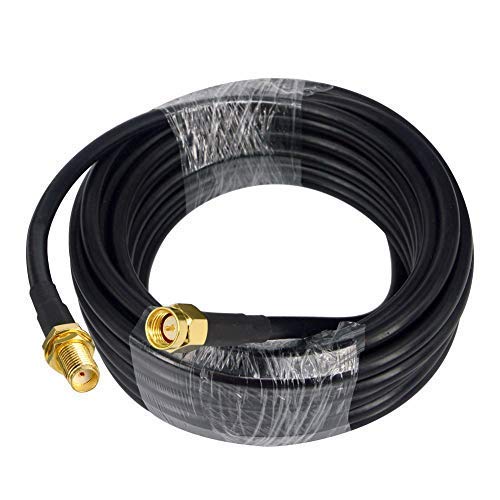 Kaunosta Extensión de la antena SMA 7M SMA hembra a SMA macho RG58 Cable coaxial Lead Coax para 2G/3G/4G LTE Antena SMA WiFi Router inalámbrico WLAN Cable de alimentación Sistema de cámaras Cover