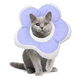 ALI2 Cat Cone Collar Soft Cat Recovery Collar Cute Petal Neck Cat Cones After Surgery Adjustable Cat