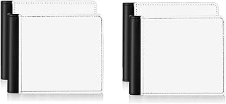 4Pack Sublimation Wallet Leather Blank Heat Transfer Sublimation Wallets Bank for Men Gift Office Travel Easy Install Easy to Use, White Black