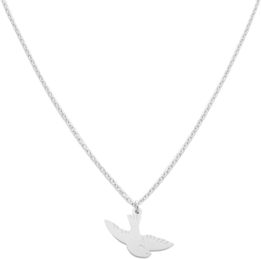 Honeycat Magic Charm Dove Bird Necklace in Gold, Rose Gold, or Silver | Minimalist, Delicate Jewelry
