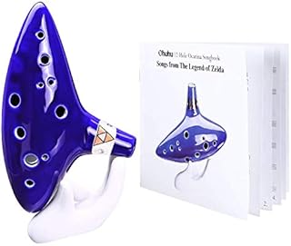 Ohuhu Legend of Zelda Ocarina, Zelda Ocarina with Song Book, 12 Hole Alto C Zelda Ocarina Gift for Zelda Fans with Display Stand Protective Bag, Perfect for Beginners and Professional Performance