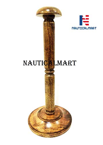Nautical-Mart Support de casque en bois avec base ronde