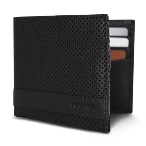 Image of Nautica Men's Bifold Leather Wallet | RFID Blocking | ID Window | Card Slots | Organization | Durable | Stylish