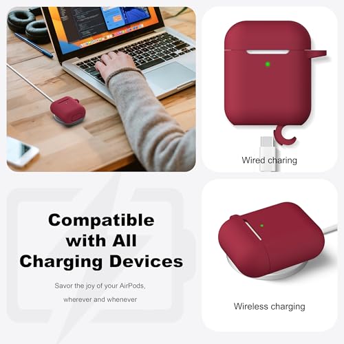 image for R-fun Compatible with AirPods Case Cover, Soft Silicone Protective Cov
