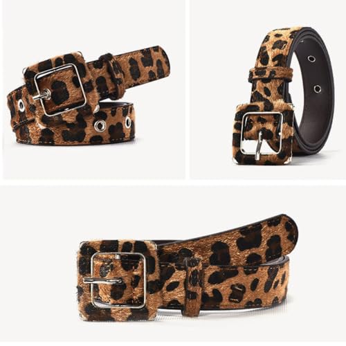 Y2k Belt Leopard Print Leather Waist Belt Waistband For Jeans Dresses Cheetah Vintage Accessories For Women3