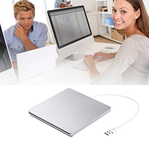 Blu ray Drive External DVD Drive,VikTck USB3.0 Hard DVD/CD Burner/Writer,3D 4K 6X Blu-Ray Disc Playback, Slim & Super-Fast for Windows, Mac OS Laptop, PC, Computer (Silver)