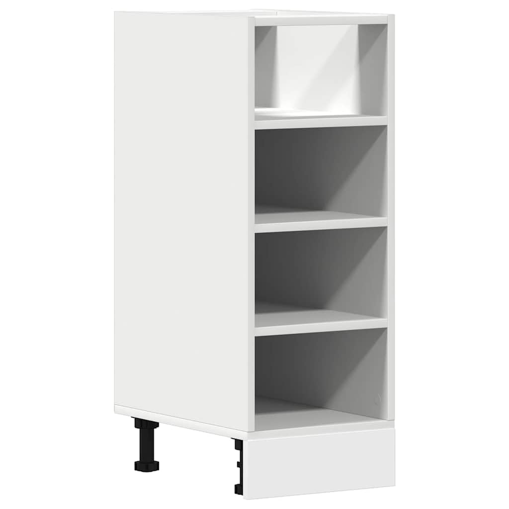 Mobiletto da cucina Riga, bianco, 30 x 44,5 x 81,5 cm, in legno resistente, con piedini regolabili, salvaspazio, per piccole cucine, corridoio, bagno