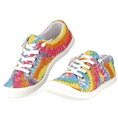 Image of Hxlber Women's Low Top Sneaker - Round Toe Comfort Casual Canvas Shoes Fashion Sneakers for Walking for Women