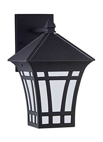 Sea Gull Lighting Generation 89132-12 Transitional One Light Outdoor Wall Lantern from Seagull-Herrington Collection in Black Finish