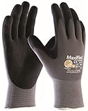 12 Paar MAXIFLEX® Ultimate Nylon-Strickhandschuhe - grau/schwarz - Größe 9