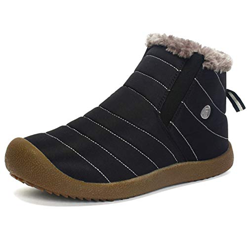 [visionreast] カップル揃い 22.5-29.0cm スノーシューズ ブーツ メンズ レーディス 防寒靴 防寒 防滑 スノーブーツ 長靴 短靴 アウトドア 雪靴 綿靴 防水 大きいサイズ ブラック/24