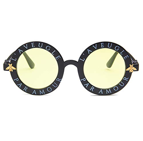 Shiratori Unisex Sunglasses Retro Bright Black Grey Drive Holiday Round Non-Polarized UV4003