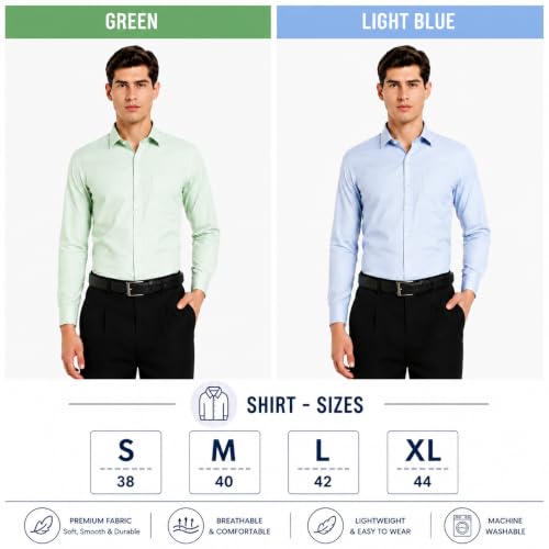 Image of Men's Solid Formal Shirt | Premium Cotton Rich Full Sleeves Shirt | Comfort Fit Office Wear Shirt with Single Chest Pocket | Stylish Casual & Formal Shirt for Men