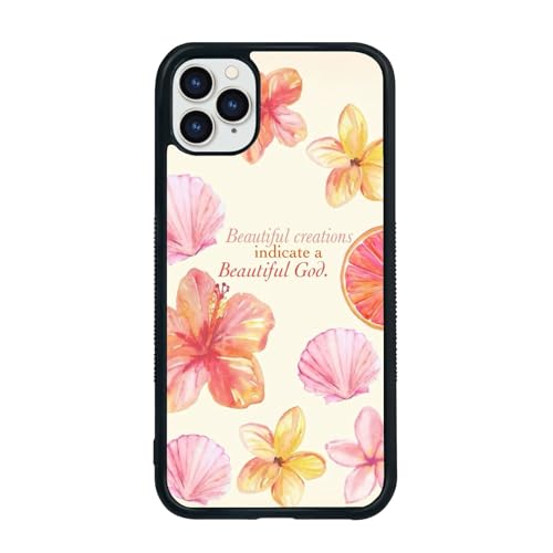 qizjio Summer Phone Case Shockproof Protective Christian Hibiscus Cases for iPhone 11 Pro Max