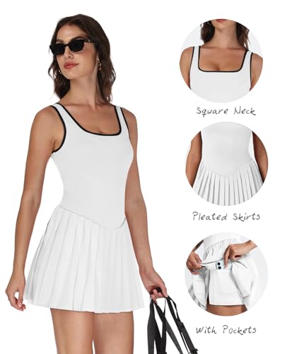 Image of NIASHOT Athletic Dress for Women with Shorts Sleeveless Womens Golf Dress