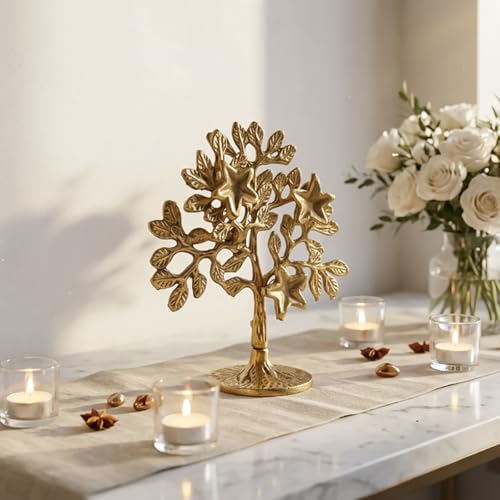 Image of ZAICUS Kalpavriksha Tree Showpiece for Home Decor | Golden Tree of Life Decorative Idol for Living Room, Office Table, Good Luck & Vastu Gift Item for Home, Housewarming