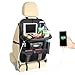 Yinleader PU Pelle Sentimento avanzato Proteggi Sedile Organizzatore Sedile Posteriore Impermeabile 4 Porte di Ricarica USB Porta iPad Mini Tasche Multiple con Vassoio Piattaforma