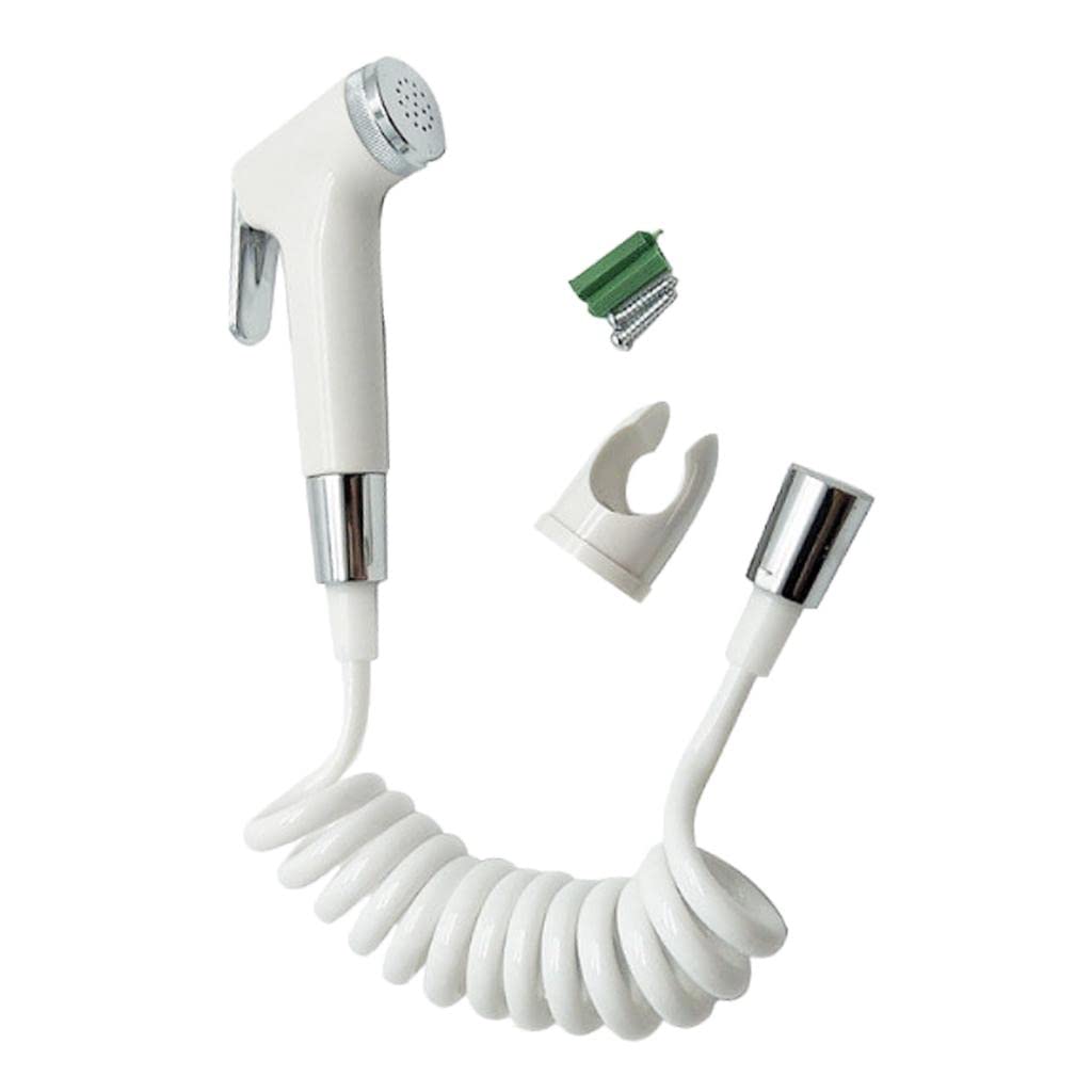 Dxehseuy White Chromed Abs Handheld Bidet Sprayer Douche Bidet Spray Toilet Spray Set