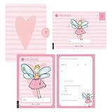 12 Einladungskarten Geburtstag Mädchen (Feen). Handgemachte Einladungskarten Kindergeburtstag incl. 12 liebevollen Hand designten Briefumschlägen. ... ... in einer wundervollen hochwertigen Karton Box