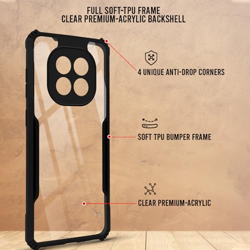 Image of Jkobi Back Cover Case for Oppo F29 (Shockproof with Polycarbonate Clear Panel | Professional Black)