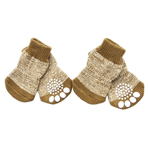 HOLIDYOYO 4pcs Dog -Slip Socks Pet Paw Socks Paw Protectors for Dogs Licking Pets Socks Soft Grooming Canine Indoor Dog Sock Protection Covers Warm Socks for Dogs Pet Cotton