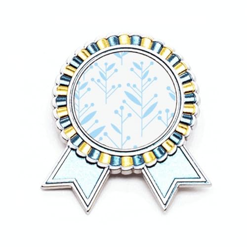 Broche fleur bourgeon bleu en métal taille M avec finitions soignées de haute qualité