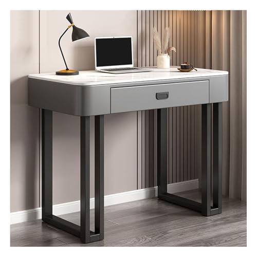 JIANGZAI Bureau Informatique,Plateau de Table en Verre trempé, Pieds de Table en Carbone, adapté à Une variété de scénarios(Gray,100 * 50 * 75cm/39.4 *...