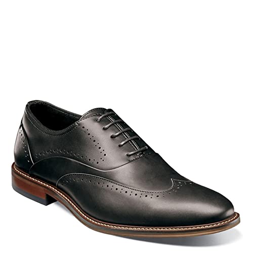 Stacy Adams Men's MacArthur Wing Tip Oxford, Black, 9.5