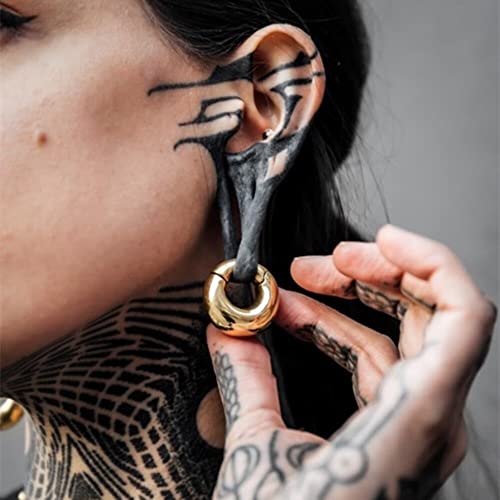 Casvort 2 Pcs Hypoallergenic 316 Stainless Steel Gold Minimalism Ear Hangers Weight Saddle Weights Ear Gauges Body Jewelry Piercing Plug For 2G Ear Lobe #TOP1