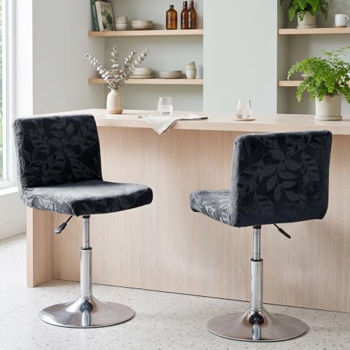 Image of FUANGUI Bar Stool Covers with Backs, 4 Pack Stretch Bar Stool Chair Covers