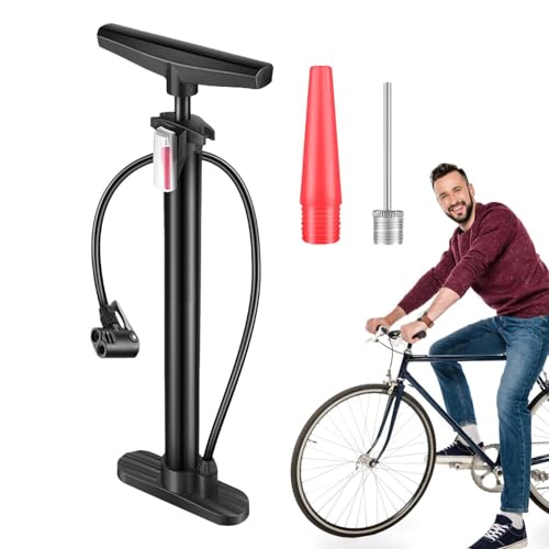 Bomba de pie para Piso, Bomba infladora de pie,Inflador de Bomba de Aire de Alta presión | Bomba de Piso de Alta presión, Bomba de Bolas para neumáticos para Bicicletas de Carretera, híbridas, Pelot