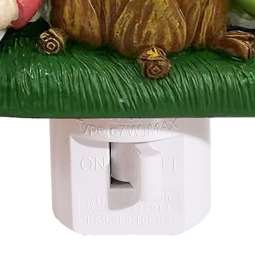 Image of Gnomes Campfire Nightlight Gnome Lamp Easter Night Light Plug Into Wall Dwarfs with Easter Eggs Night Lamp Bedroom Bathroom Decoration (Gnomes)