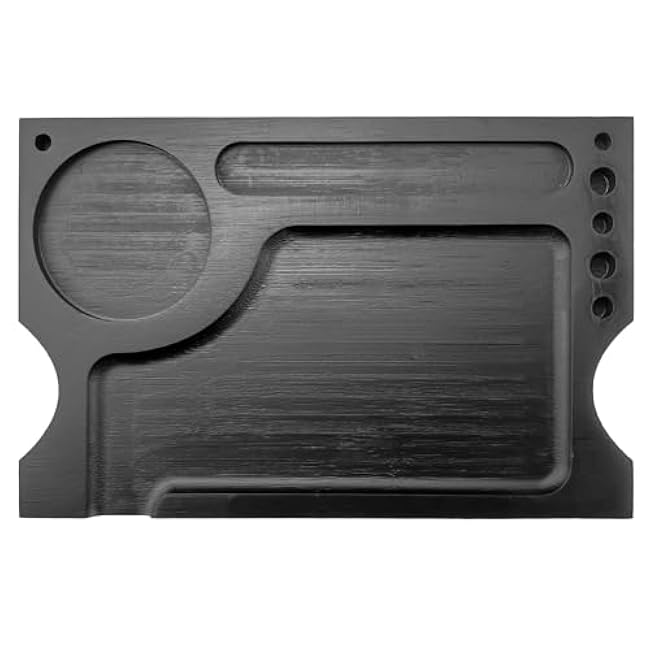 MPROCU Large Bamboo Storage Box with Lock, Decorative Box Set Includes Jars & brush £¨Black£©