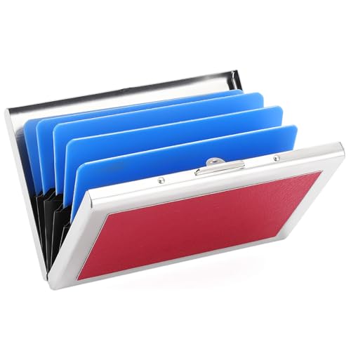 Image of Credit Card Holder Wallet for Women Men Stainless Steel Metal Card Case RFID Blocking Business Card Protector Case with 6 Slots