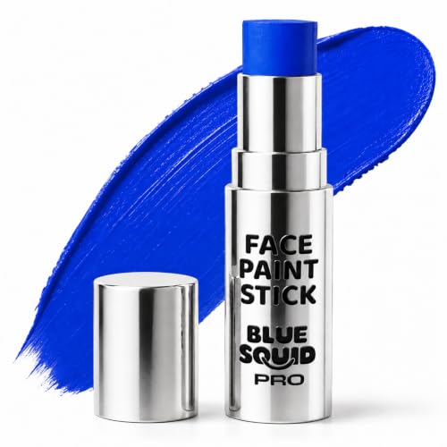 Blue Squid PRO Blue Face Paint Stick - Waterproof Blue Body Paint for Skin Adults & Kids Eye Black Baseball Eyeblack Softball - Hypoallergenic Twist-Up Non-Toxic Makeup Stick for Cosplay Sports SFX