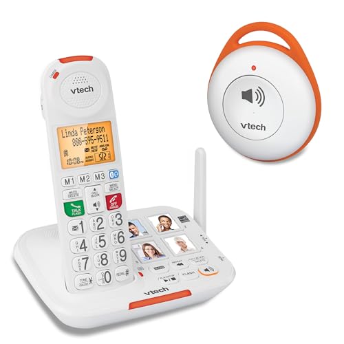 Bundle of VTech SN5127 Amplified Cordless Senior Phone + VTech SN7022 Wearable Home Sos Pendant