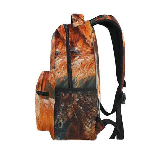 YETTASBIN Horse Backpack for Men Women, Waterproof High/Middle School Bookbag Lightweight Laptop Travel Daypack with Multiple Pockets for Teens Boys Girls4