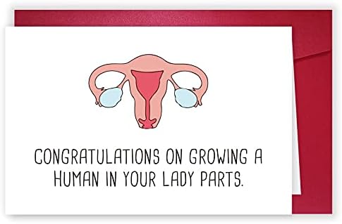 Cheeky Pregnancy Greeting Card, New Baby Card, Congratulation on Growing A Human in Your Lady Parts