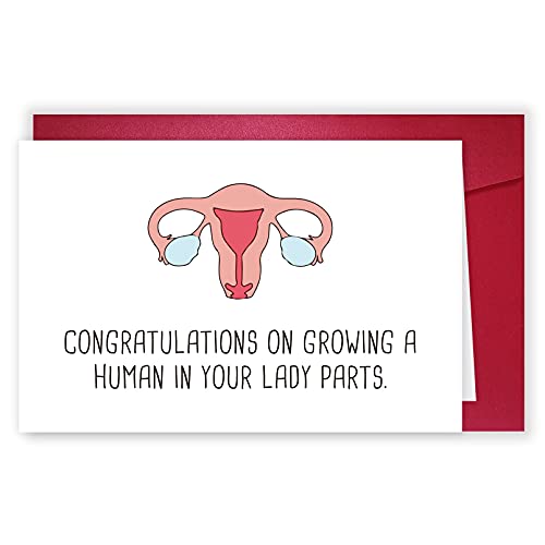Cheeky Pregnancy Greeting Card, New Baby Card, Congratulation On Growing A Human In Your Lady Parts #TOP16