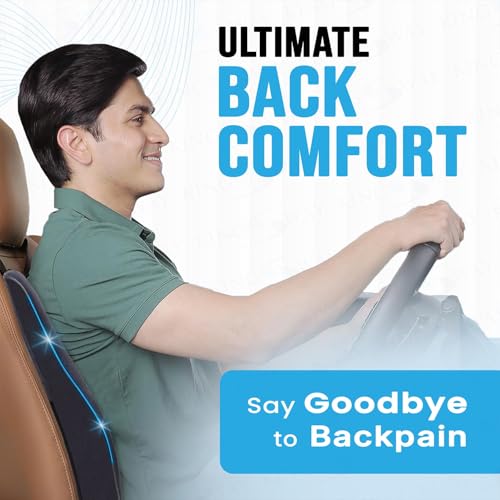 Image of KINGSWAY Car Accessories Orthopedic Lumbar Support Seat Cushion, Universal Use Car Pillow, Memory Foam Pillow in Chocolate, Super Soft and Super Comfort Design Sciatica Back Support, Pack of 1