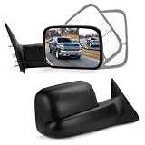 Towing Mirrors a Pair Compatible for 2002-2008 Dodge Ram 1500 2003-2009 Ram 2500 3500 with Power Heated, Power Adjustable, Manual Folding, Black