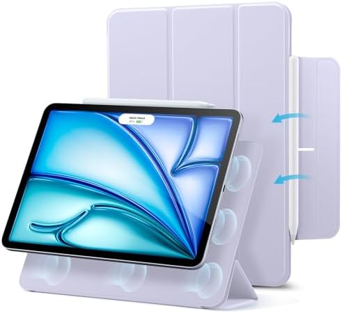 ESR für iPad Air 11 Zoll Hülle M4/M3/M2, iPad Air 5./4.Hülle, Violett | Trifold Zwei Wege Ständer, Starke Magnetbefestigung, Langlebiger Schutz, Rebound Serie