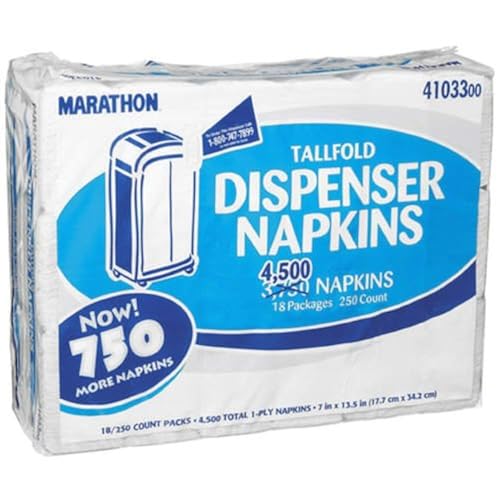 Marathon Tall Fold Embossed Dispenser napkin (18 Pack 250Count Netcount Napkins...