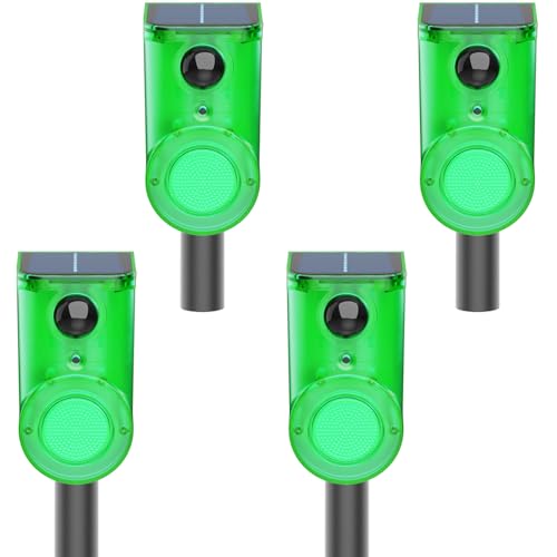 Image of Solar Outdoor Motion Sensor Alarm - Ultrasound & Alarms 130db Motion Detector Loud Noise Maker,Strobe Light,for Home, Villa,Yard,Chicken coop,Farm,Barn.4 Work Modes.Say Goodbye to The Intruders 4Pack