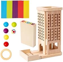 Quikaboo Wooden Balance Game Sticky Board Game Toy Balance 3-in-1 Montessori Toy Educational Toy Balance Game Improves Concentration 3D Puzzle
