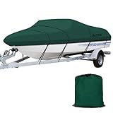 Leader Accessories 600D Polyester 5 Colors Waterproof Trailerable Runabout Boat Cover Fit V-Hull Tri-Hull Fishing Ski Pro-Style Bass Boats, Full Size