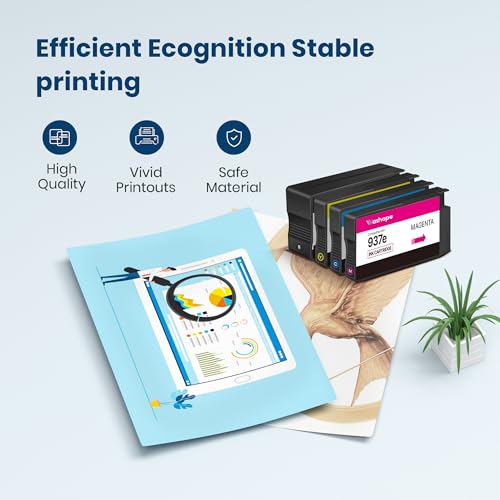 937e 937XL Ink Cartridges,With Chips, 937e for HP 937 XL Ink Cartridges Multipack Compatible for HP Officejet Pro 9720e 9730e 9120e 9132e 9125e 9122e 9120b 9110b 9720b 9130b 9117b (4-Pack, CMYK) - Image 4