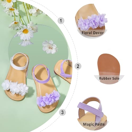 Image of Otter MOMO Girls Open Toe Princess Flat Sandals with Comfort Sole Summer Sandals